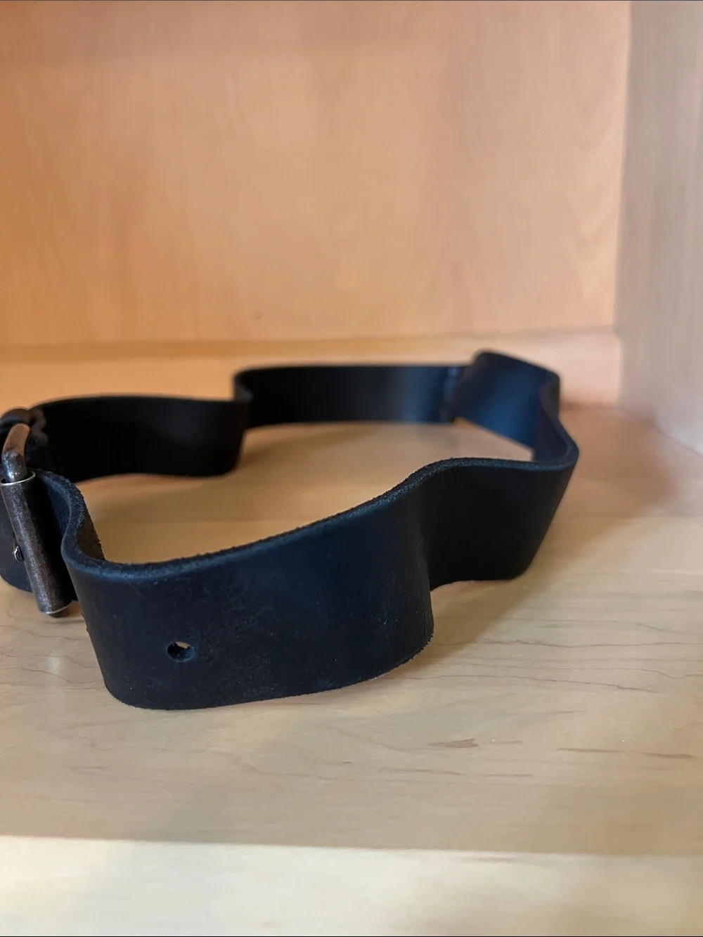 H&M Black Belt with Aged Metal Buckle